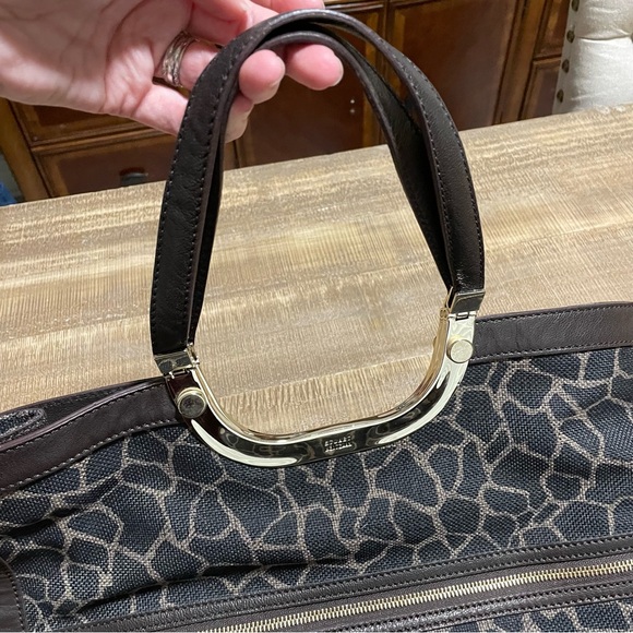 Stuart Weitzman XL Shopper Tote Bag Handbag Canvas & Leather Animal Print - Picture 7 of 14